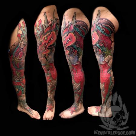 Tattoos - full leg Dragon cloud - 123397